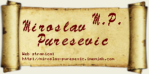 Miroslav Purešević vizit kartica